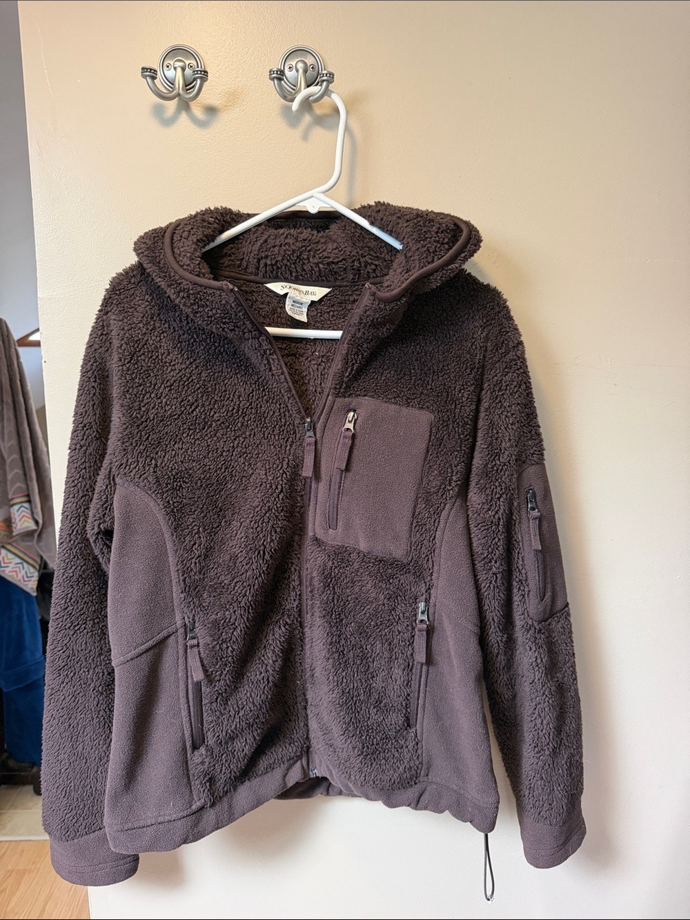 St. John's Bay Chocolate Brown Plush Zip Hoodie